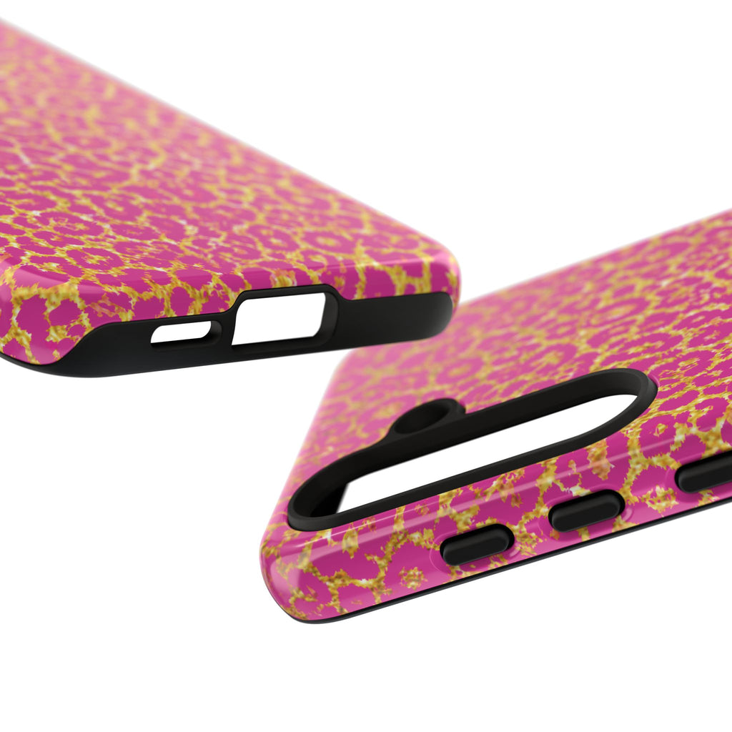 Pink Gold Leopard Tough Case for iPhone, Galaxy, or Google Pixel