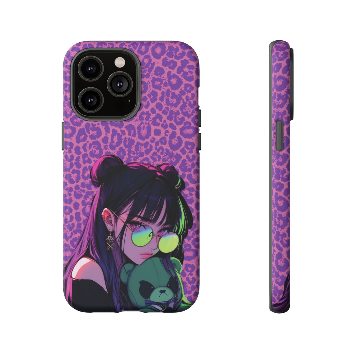 Purple Pink Leopard Kz iPhone, Galaxy and Google Tough Cases