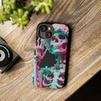 Neon Pink Skeleton (Black) Tough Phone Case for iPhone, Galaxy, or Google Pixel