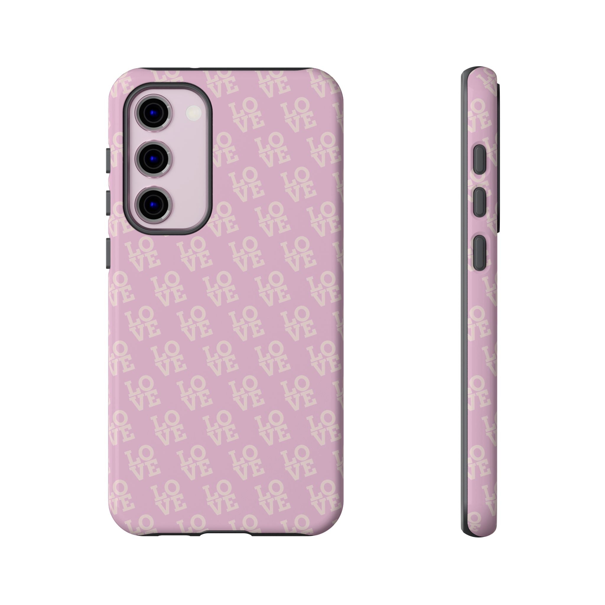 LOVE Pink Tough Phone Case for iPhone, Galaxy, or Google Pixel