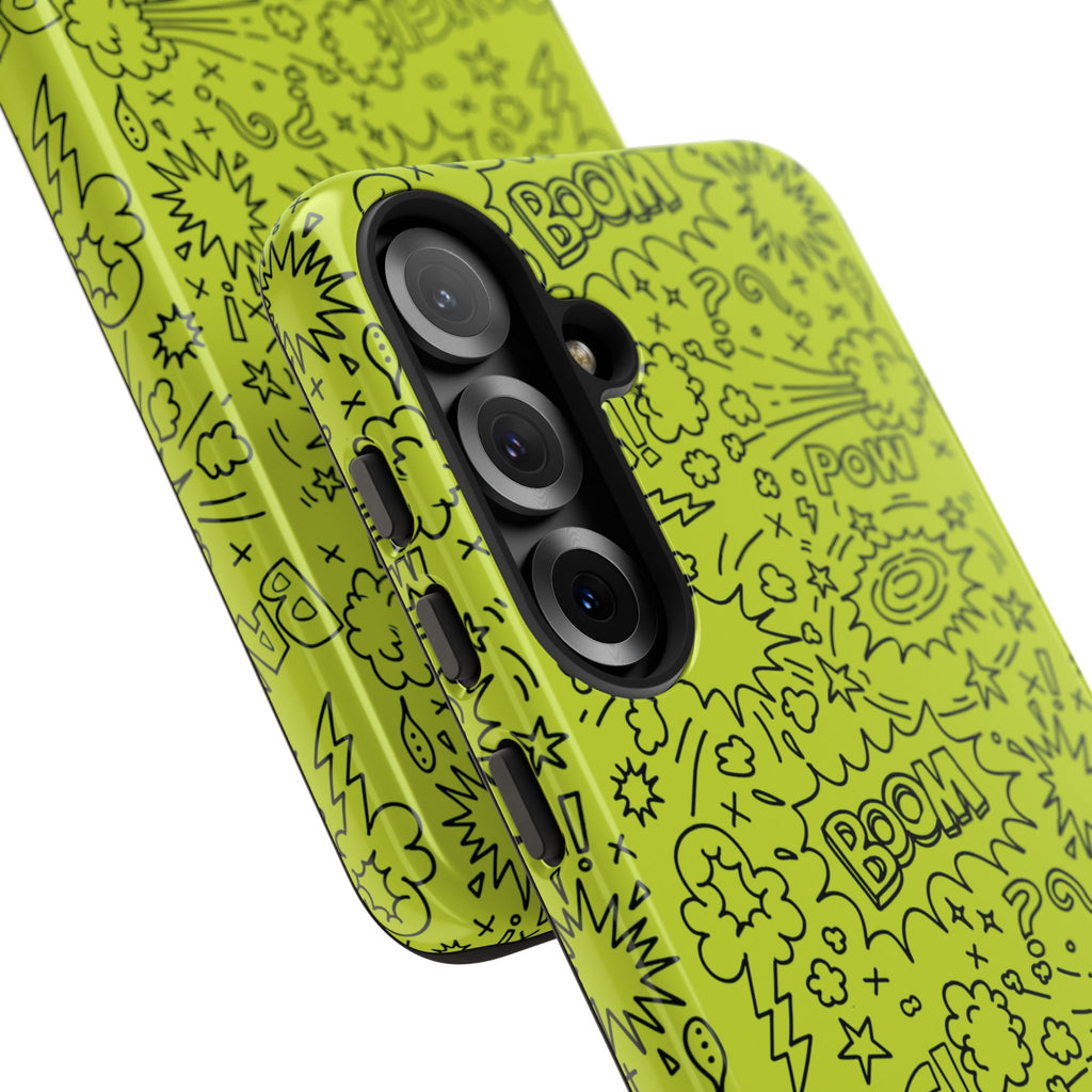 Neon Lime Wow Tough Case for iPhone, Galaxy, or Google Pixel