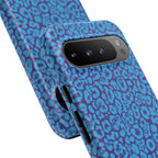 Blue Purple Leopard Tough Phone Case iPhone, Galaxy, or Google Pixel