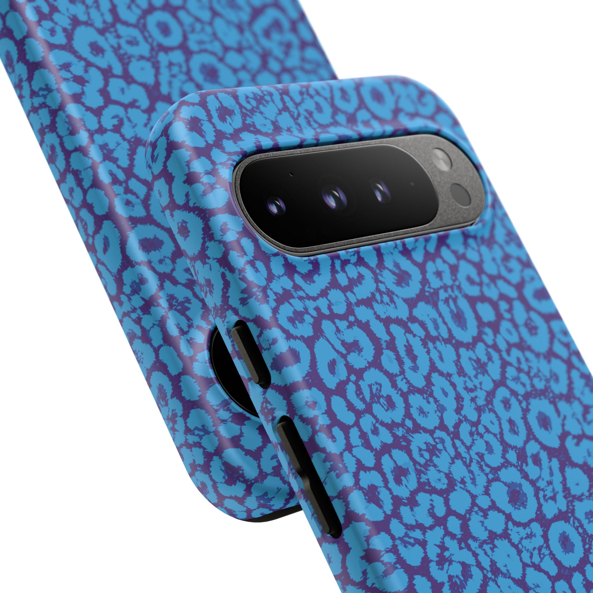 Blue Purple Leopard Tough Phone Case iPhone, Galaxy, or Google Pixel
