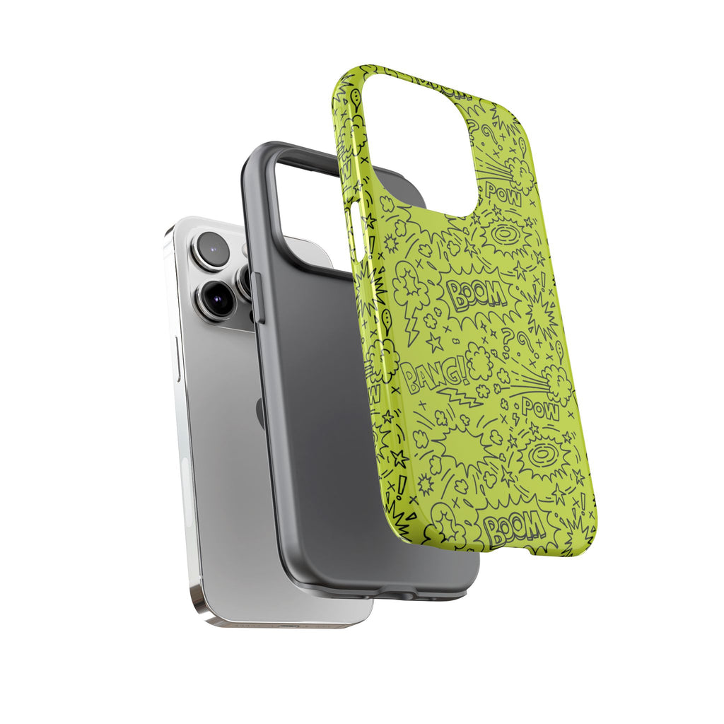 Neon Lime Wow Tough Case for iPhone, Galaxy, or Google Pixel