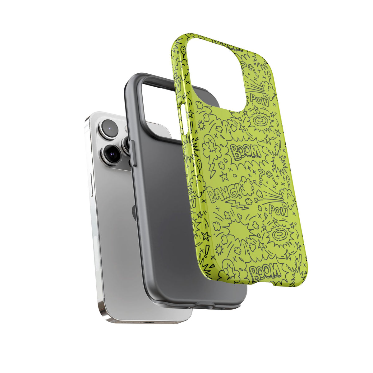 Neon Lime Wow Tough Case for iPhone, Galaxy, or Google Pixel
