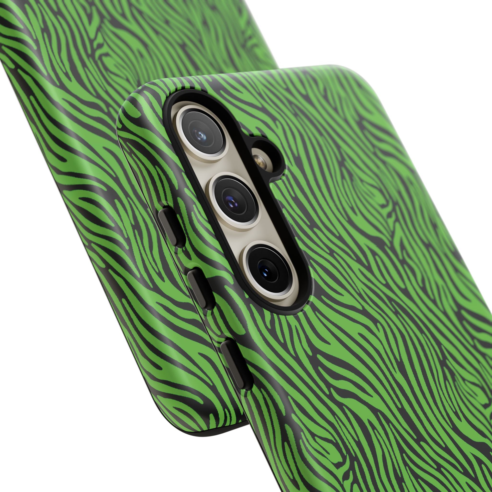 Neon Green Zebra Tough Phone Case iPhone, Galaxy, or Google Pixel