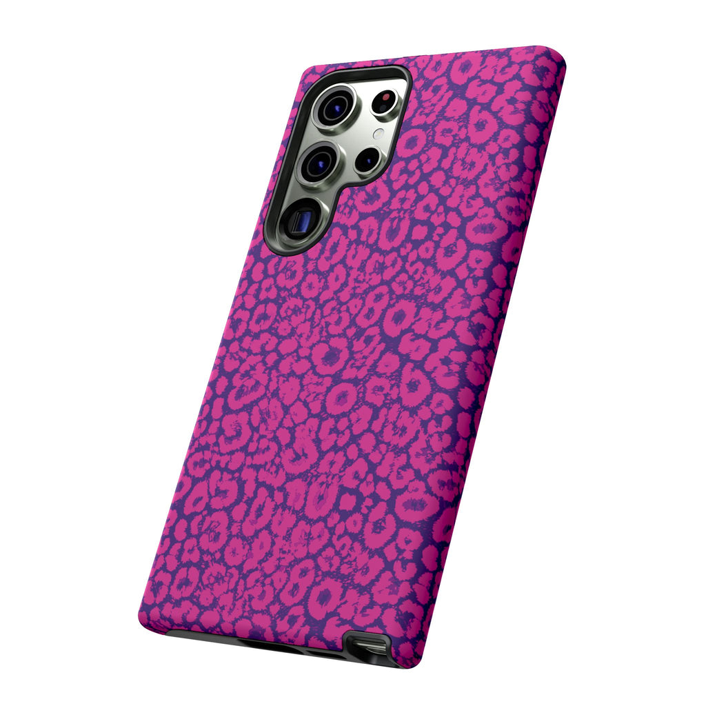 Pink Purple Leopard Tough Phone Case iPhone, Galaxy and Google Pixel