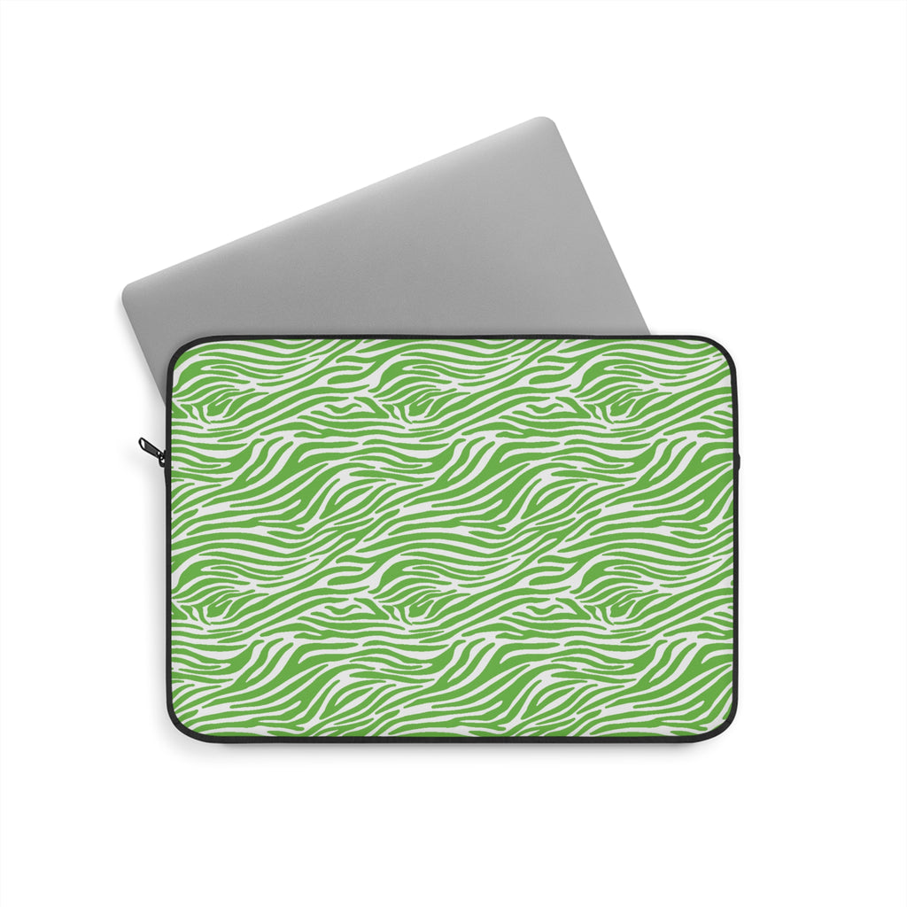 Neon Green Zebra Print 13" Laptop Sleeve