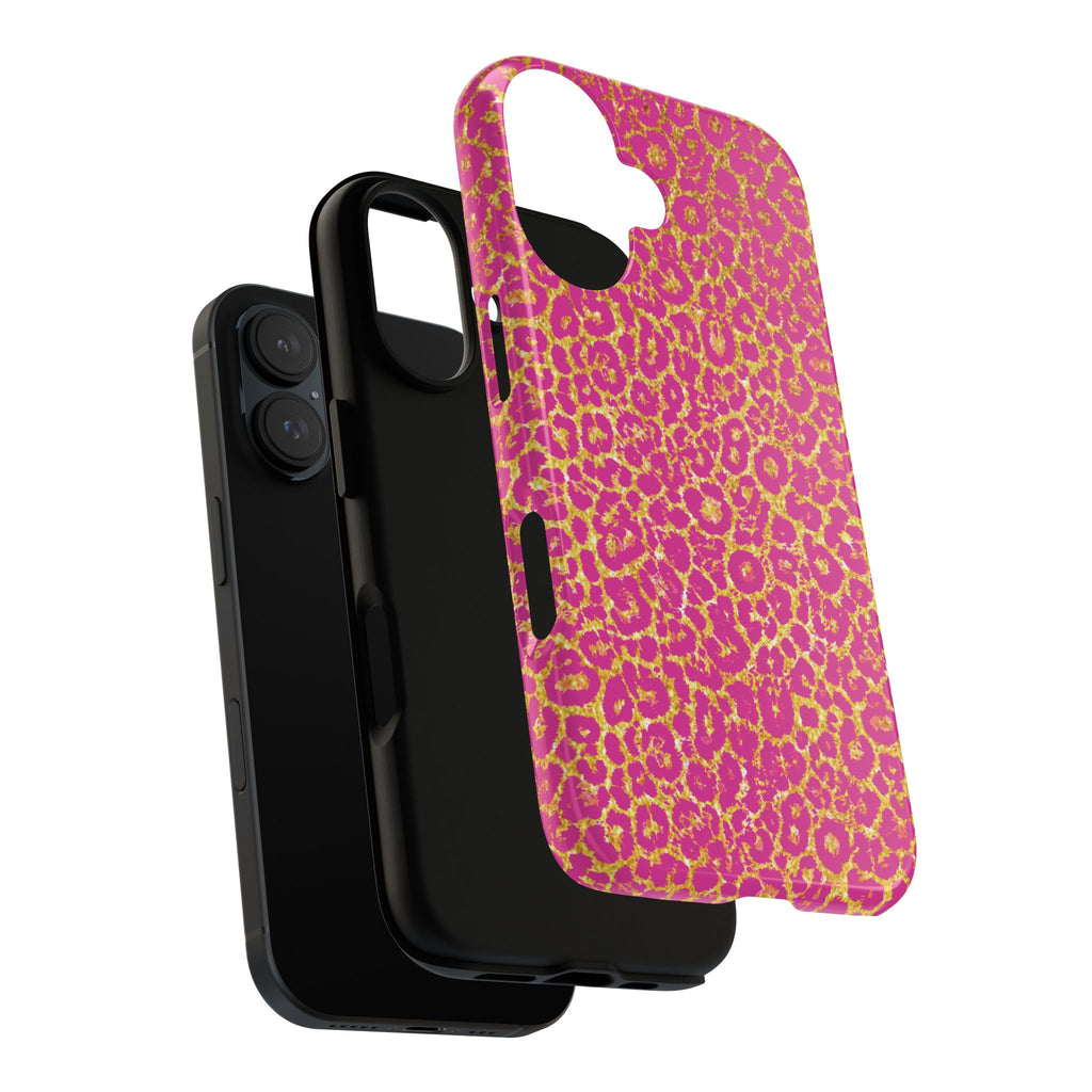 Pink Gold Leopard Tough Case for iPhone, Galaxy, or Google Pixel