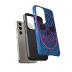 Neon Zebra Skull Tough Phone Case for iPhone, Galaxy, or Google Pixel