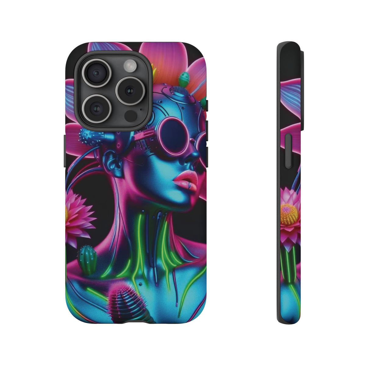 Neon Androgen Cactus Flower Tough Phone Case for iPhone, Galaxy, or Google Pixel