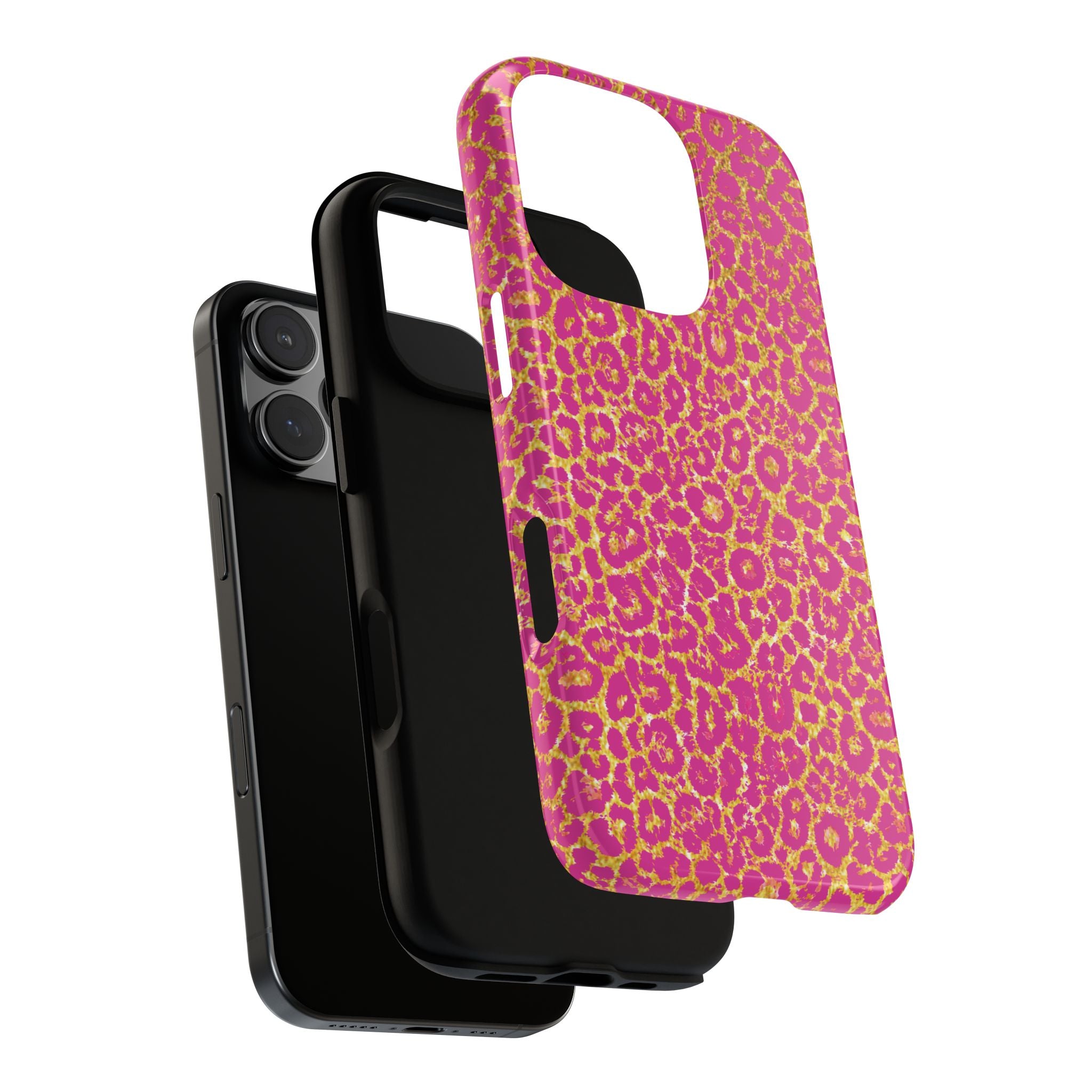 Pink Gold Leopard Tough Case for iPhone, Galaxy, or Google Pixel