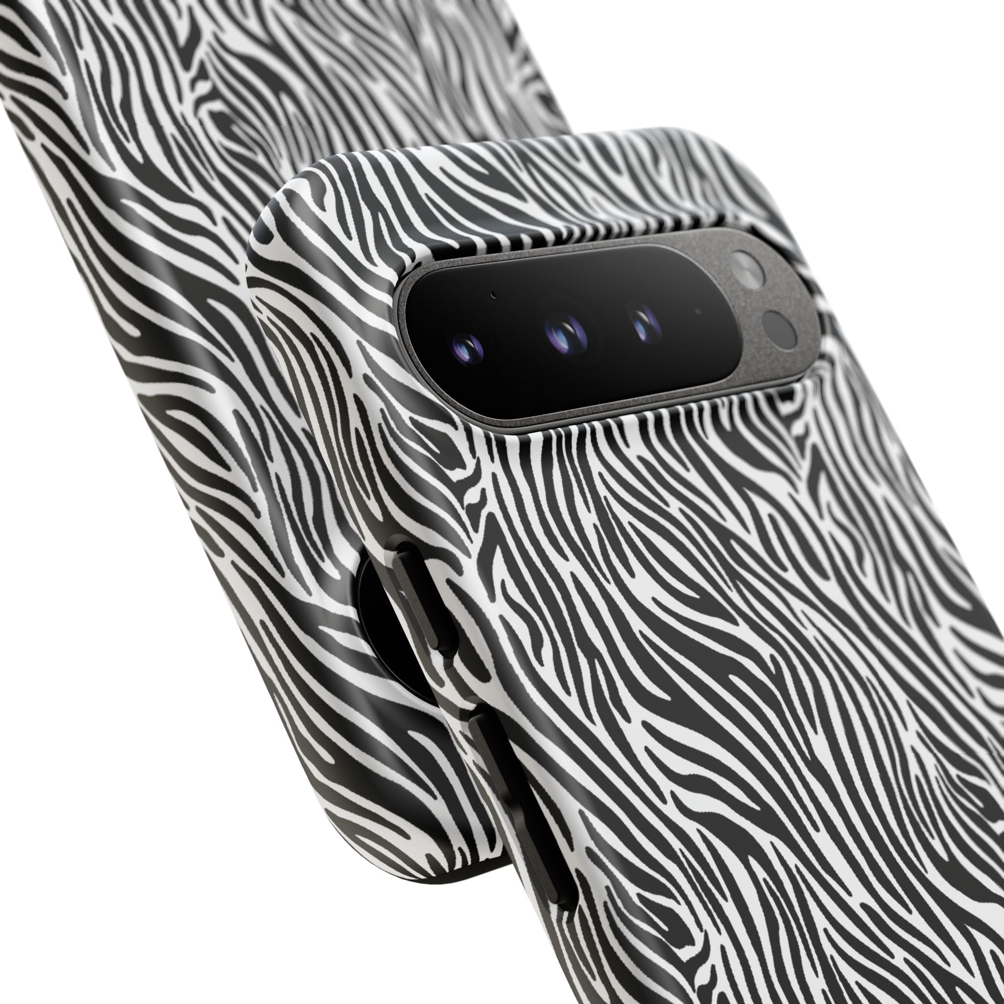 Black and White Zebra Print Tough Case iPhone, Galaxy and Google Pixel