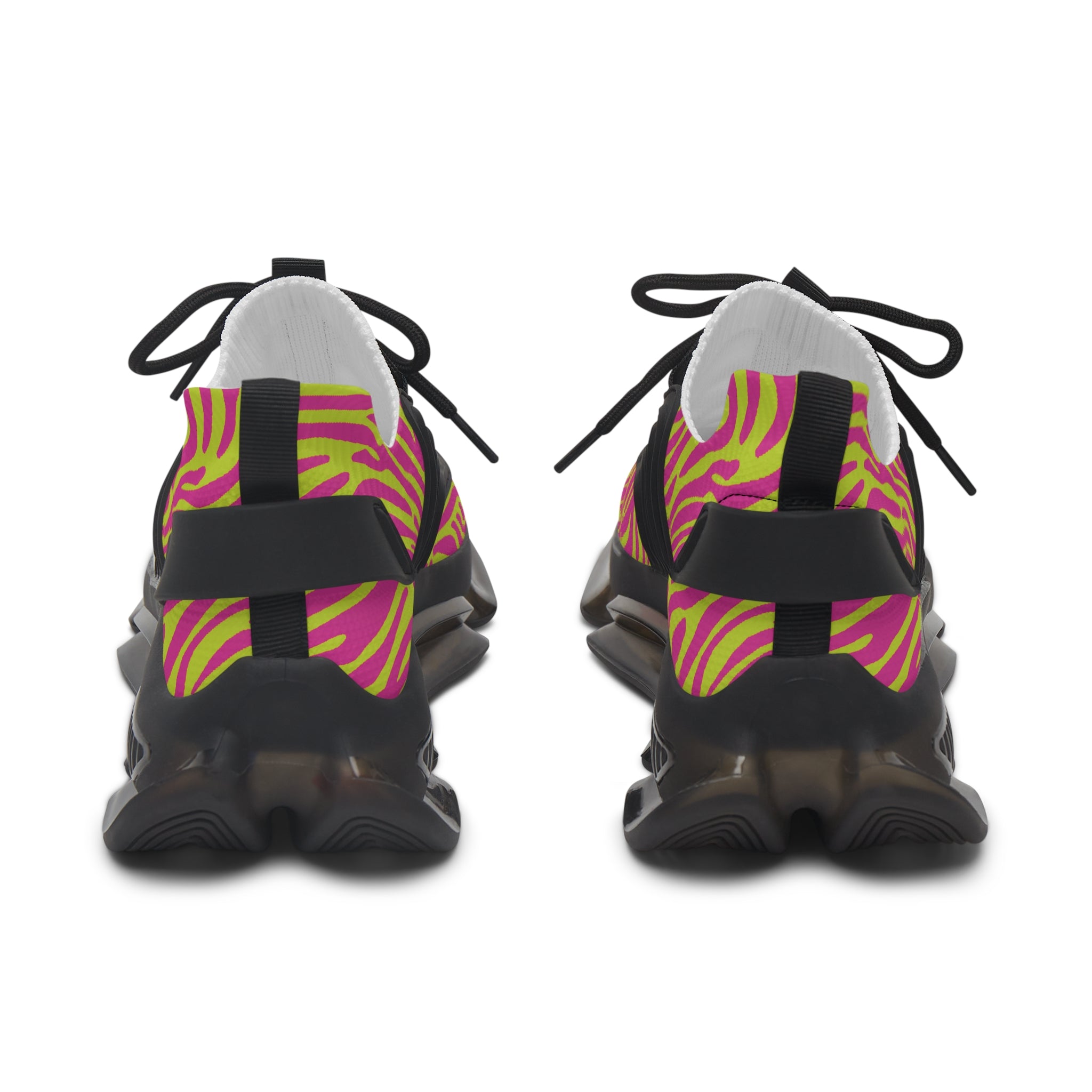 Neon Pink Lime Zebra Women's Mesh Sneakers