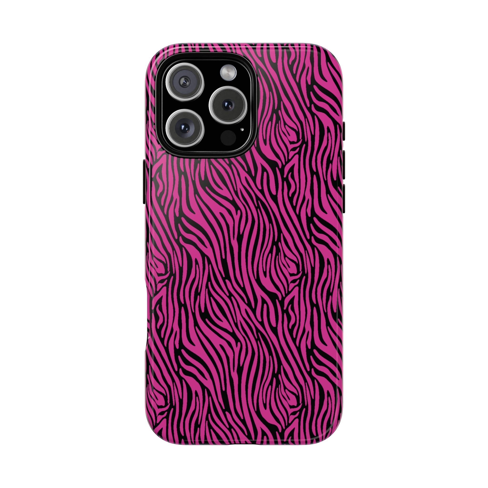 Pink Zebra Tough Phone Case for iPhone, Galaxy, or Google Pixel