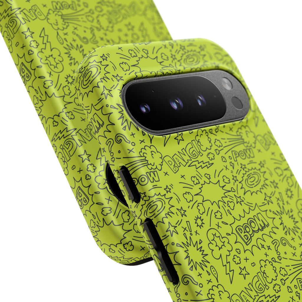 Neon Lime Wow Tough Case for iPhone, Galaxy, or Google Pixel