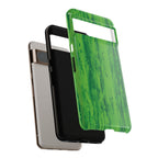 Neon Green Wood Print Tough Phone Case iPhone, Galaxy, or Google Pixel