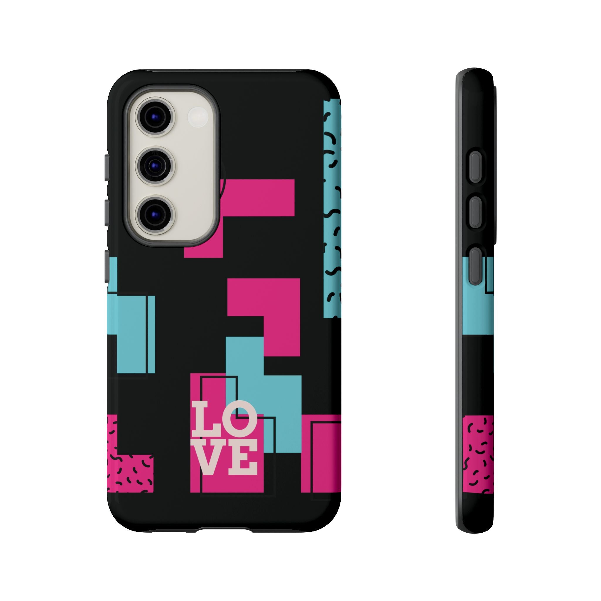 Retro Blocks LOVE Tough Case for iPhone, Galaxy or Google Pixel