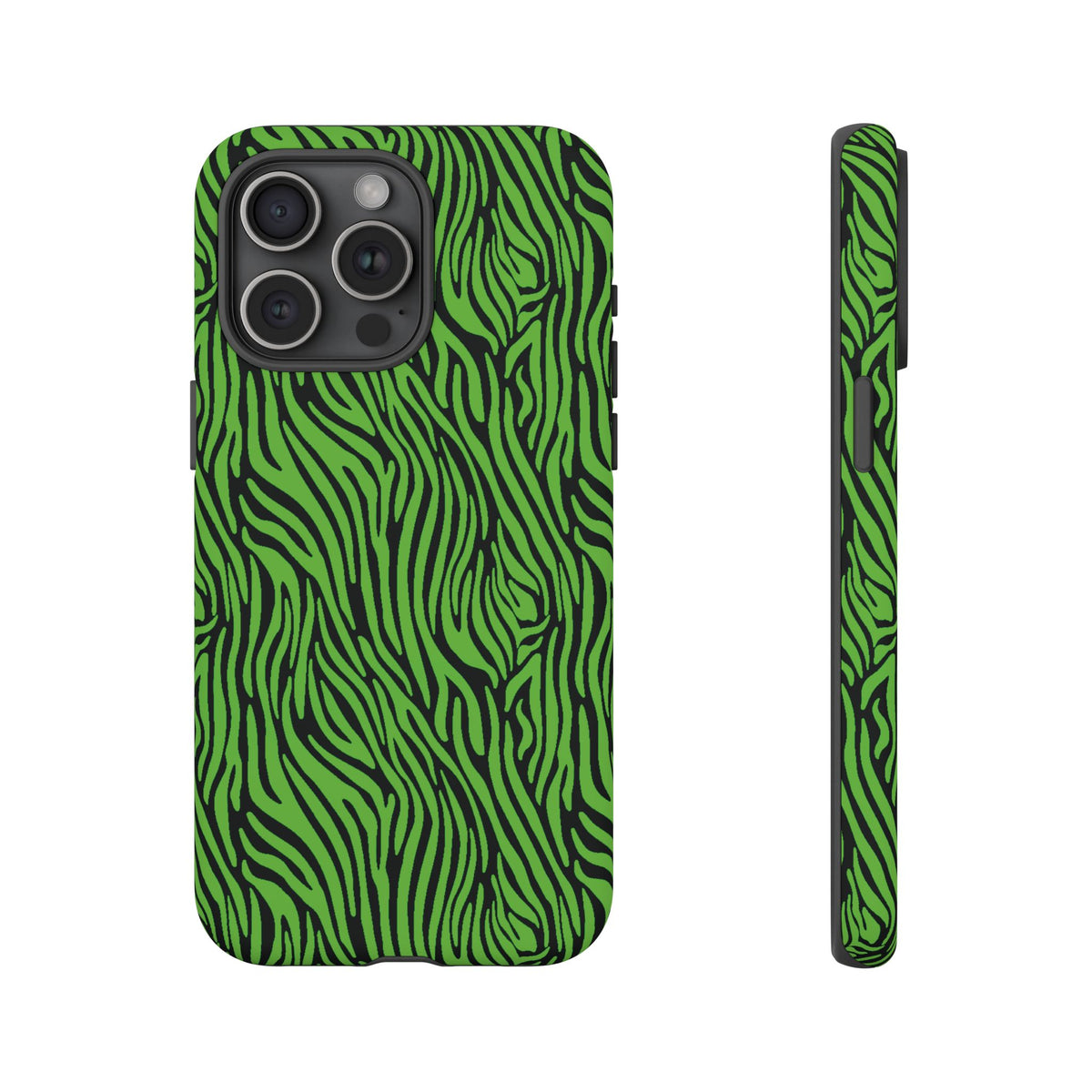 Neon Green Zebra Tough Phone Case iPhone, Galaxy, or Google Pixel