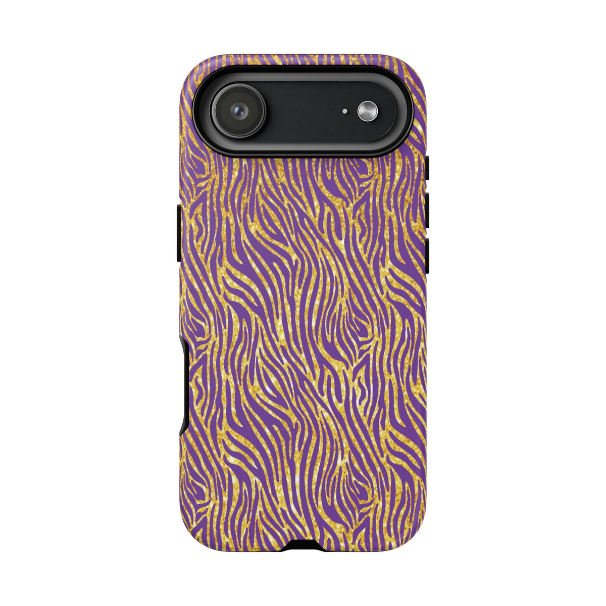 Vibrant Purple Gold Zebra Tough Phone Case iPhone, Galaxy, or Google Pixel
