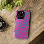 Pink Blue Leopard Tough Phone Case iPhone, Galaxy, or Google Pixel
