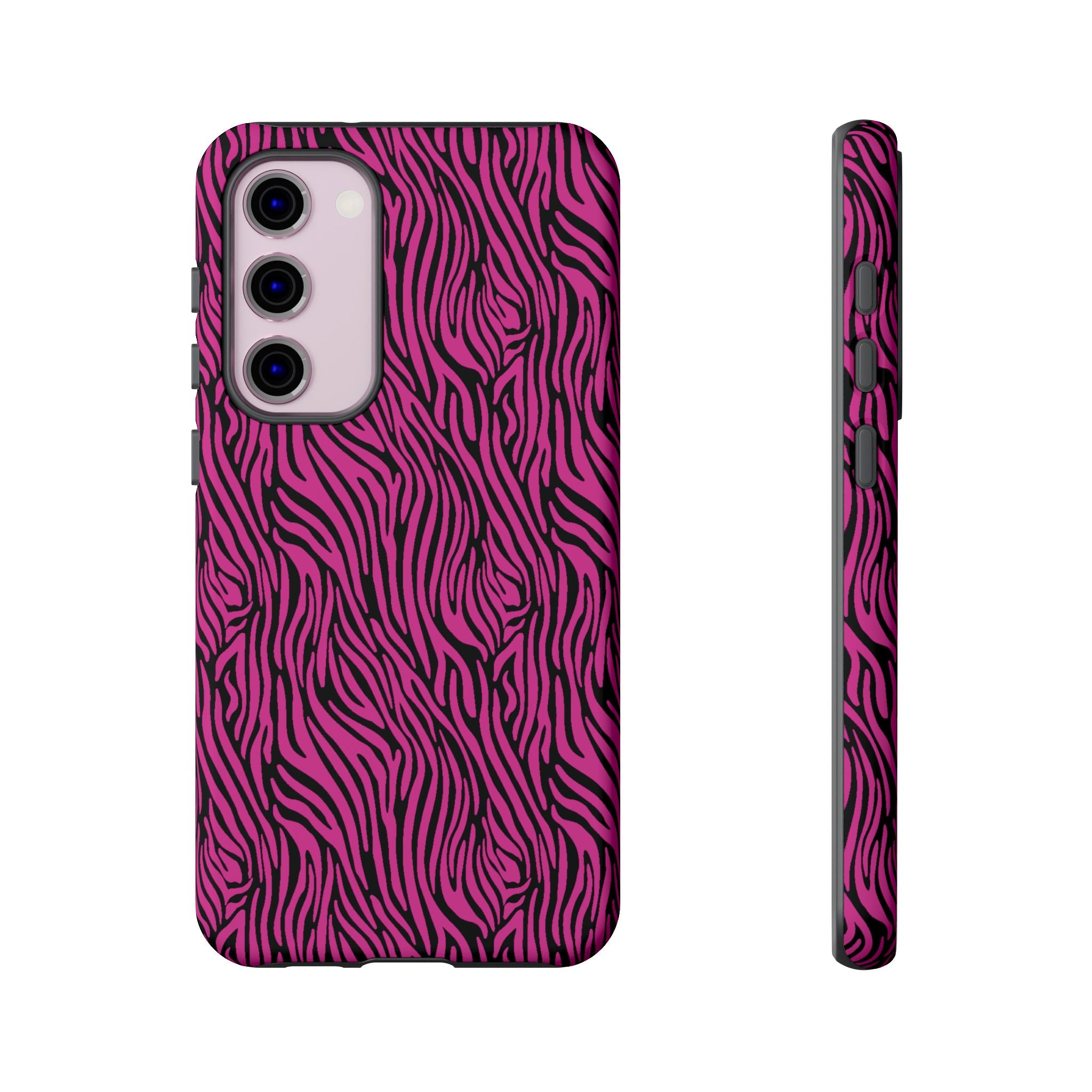 Pink Zebra Tough Phone Case for iPhone, Galaxy, or Google Pixel