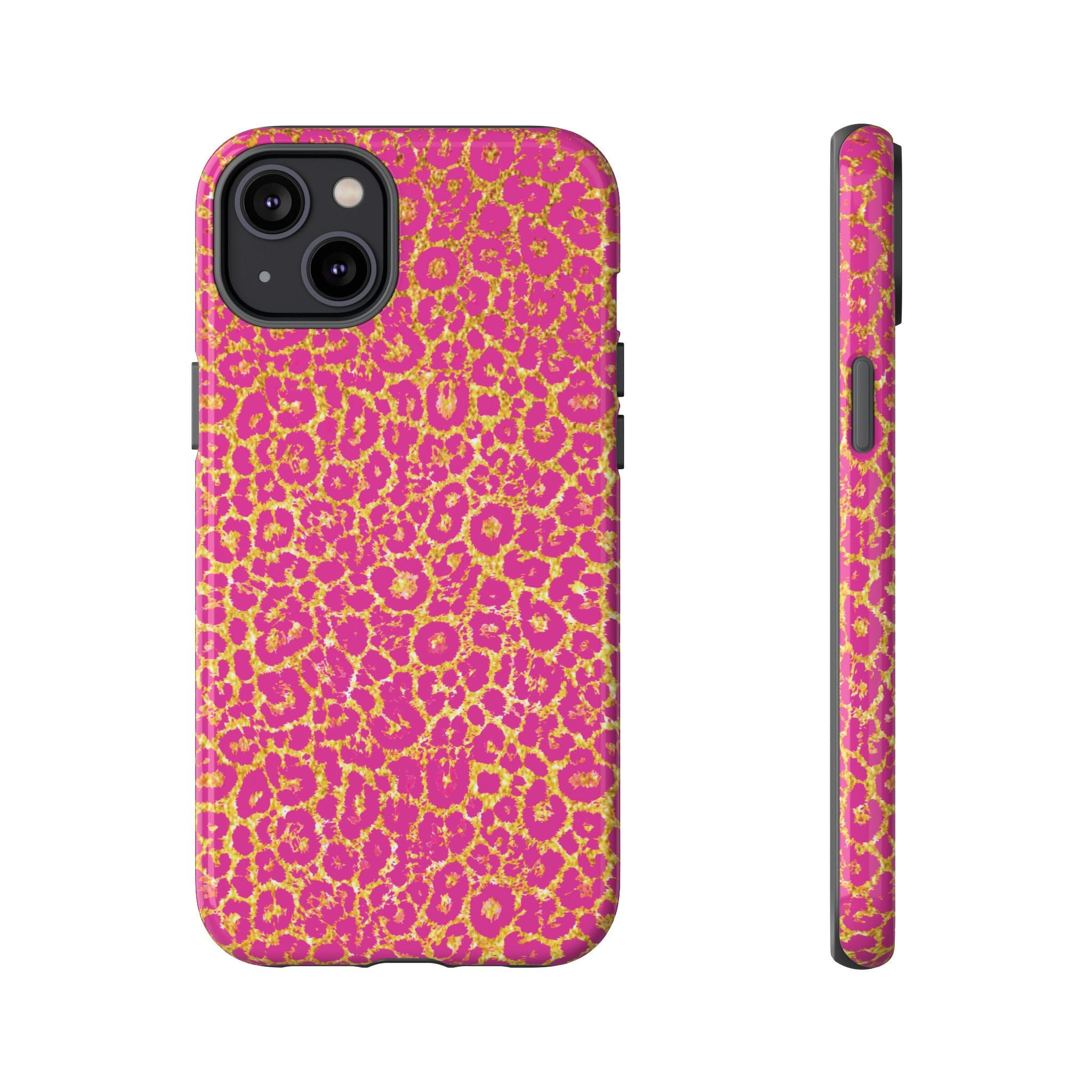 Pink Gold Leopard Tough Case for iPhone, Galaxy, or Google Pixel