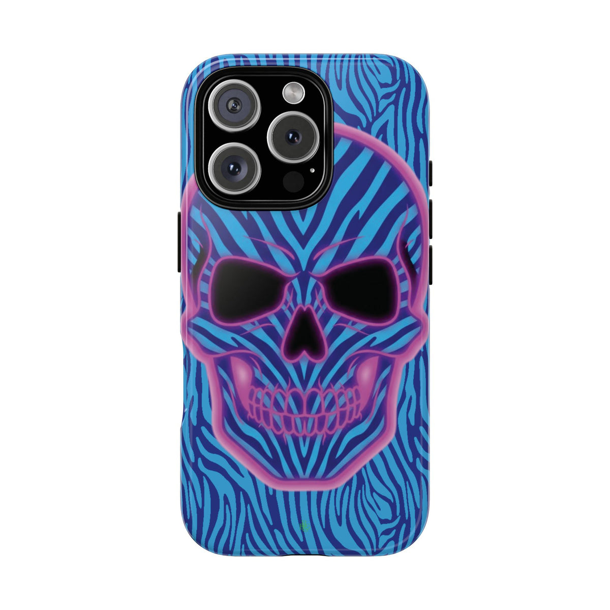 Neon Zebra Skull Tough Phone Case for iPhone, Galaxy, or Google Pixel