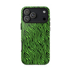Neon Green Zebra Tough Phone Case iPhone, Galaxy, or Google Pixel