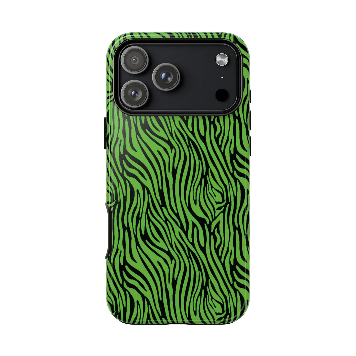 Neon Green Zebra Tough Phone Case iPhone, Galaxy, or Google Pixel