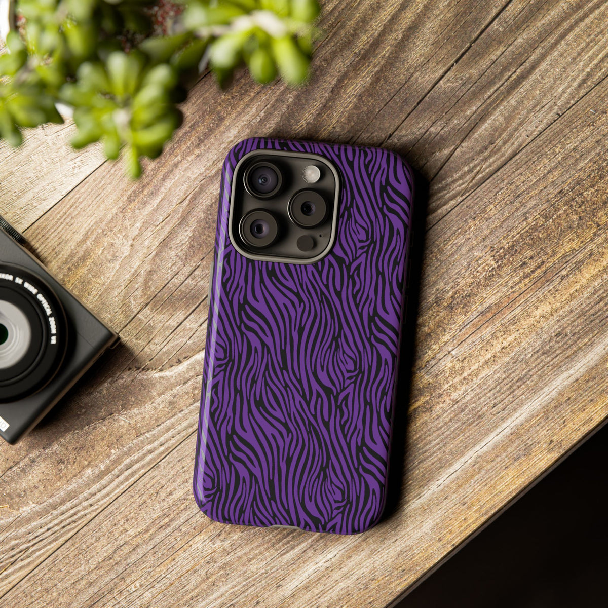 Purple Zebra Tough Phone Case for iPhone, Galaxy, or Google Pixel