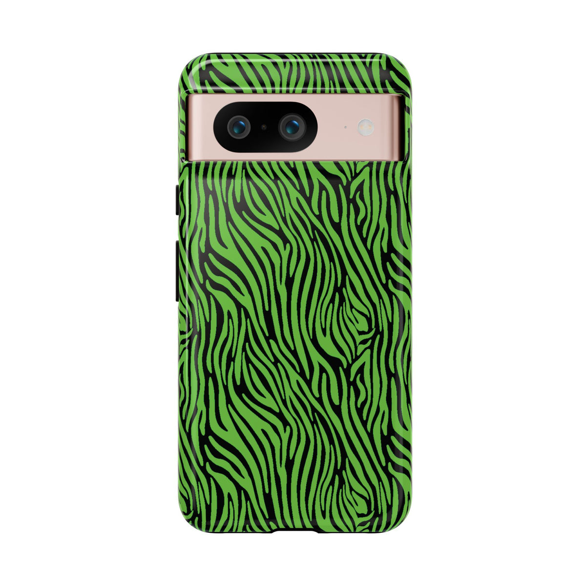 Neon Green Zebra Tough Phone Case iPhone, Galaxy, or Google Pixel