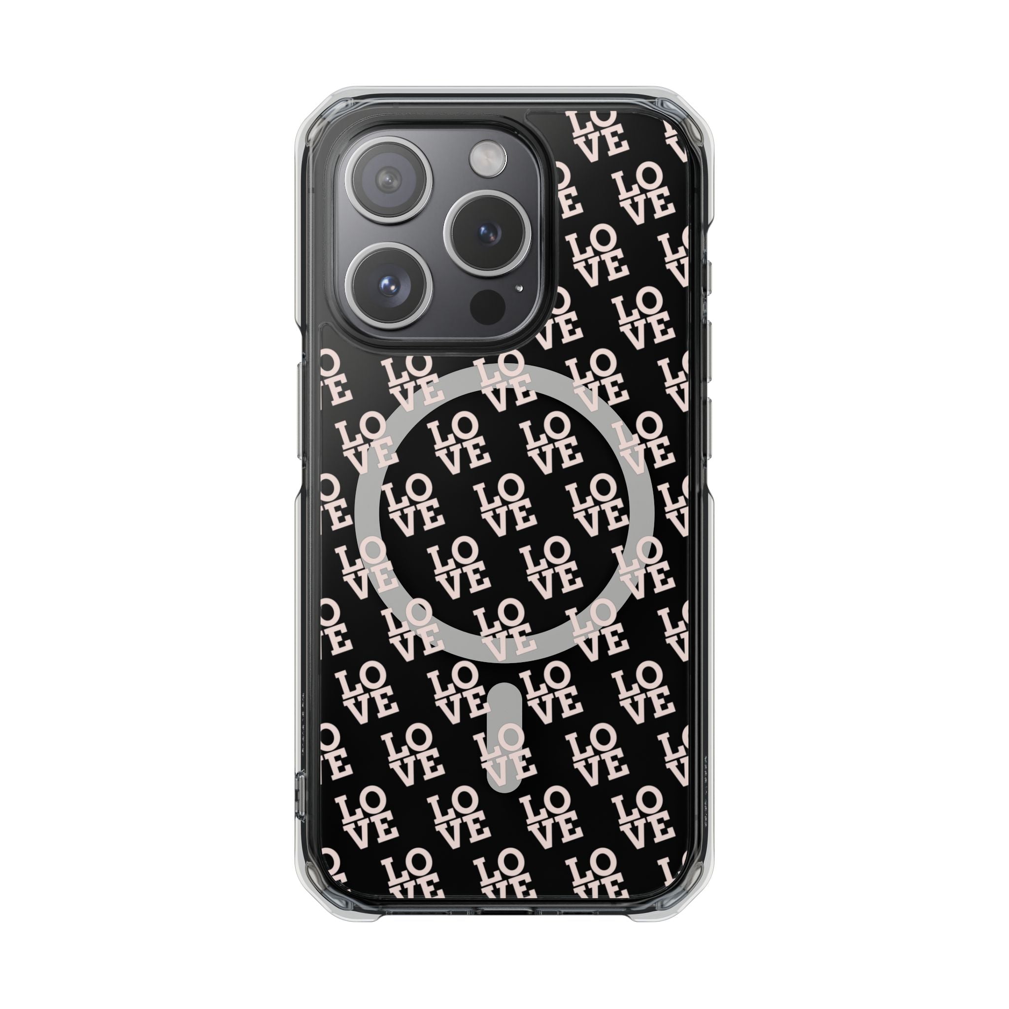 LOVE Magnetic iPhone 14, 15, 16 Series Clear Impact Cases