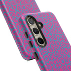 Pink Blue Leopard Tough Phone Case iPhone, Galaxy, or Google Pixel