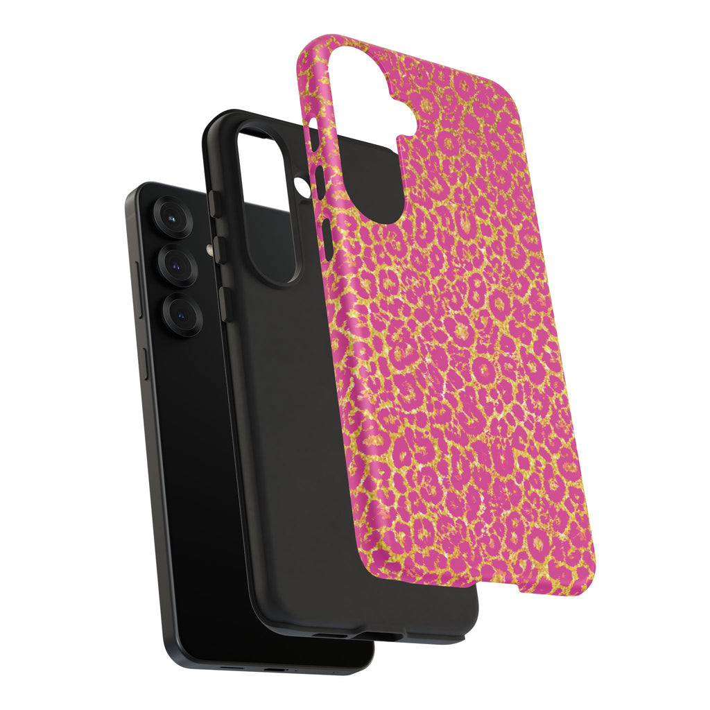 Pink Gold Leopard Tough Case for iPhone, Galaxy, or Google Pixel