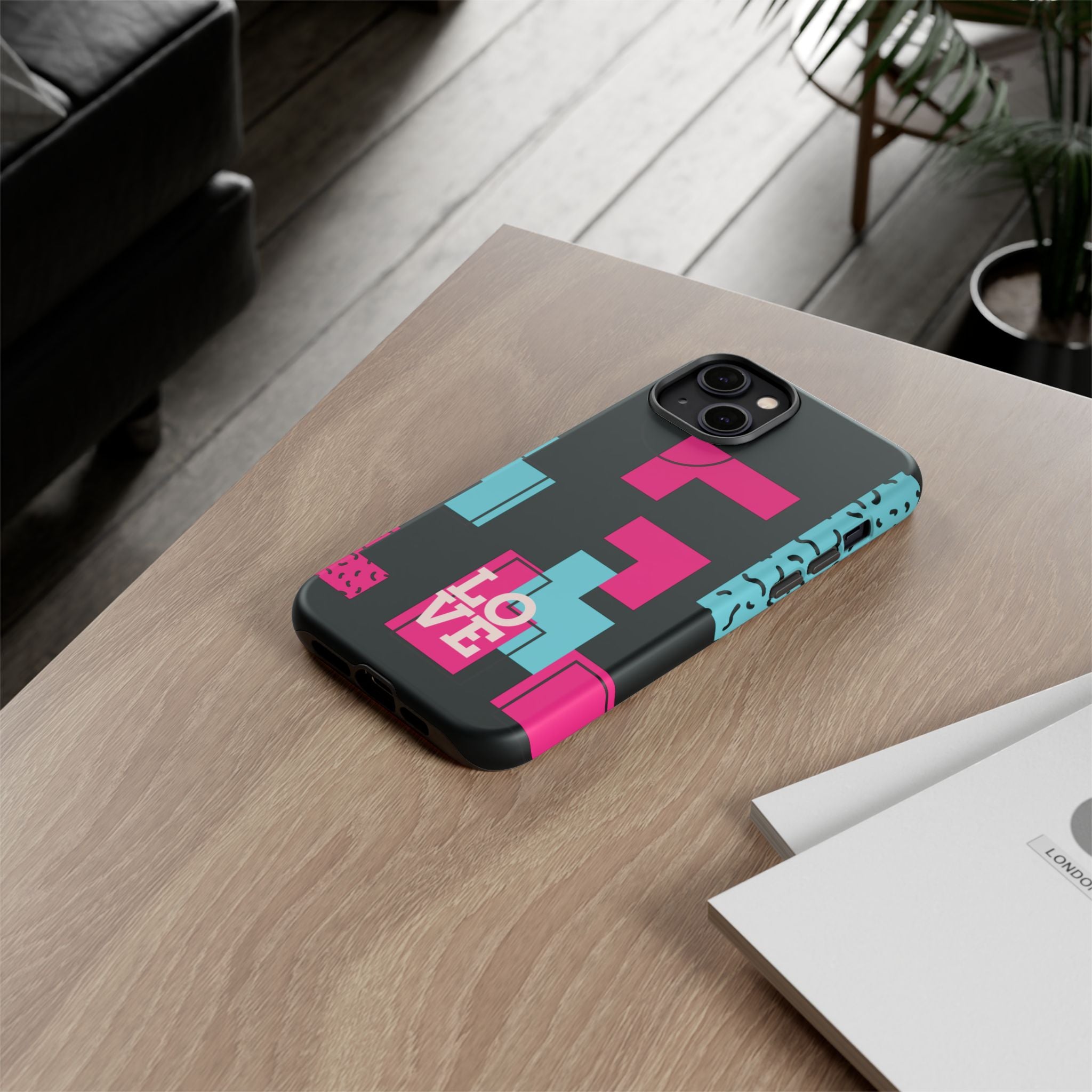 Retro Blocks LOVE Tough Case for iPhone, Galaxy or Google Pixel