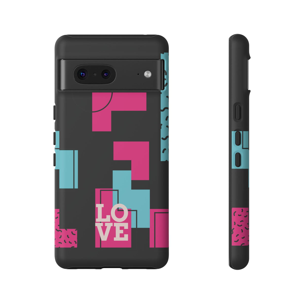Retro Blocks LOVE Tough Case for iPhone, Galaxy or Google Pixel