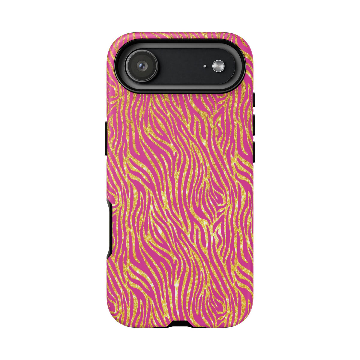 Pink Gold Zebra Print Tough Case for iPhone, Galaxy, or Google Pixel