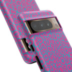 Pink Blue Leopard Tough Phone Case iPhone, Galaxy, or Google Pixel