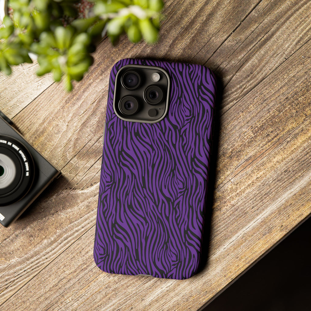 Purple Zebra Tough Phone Case for iPhone, Galaxy, or Google Pixel