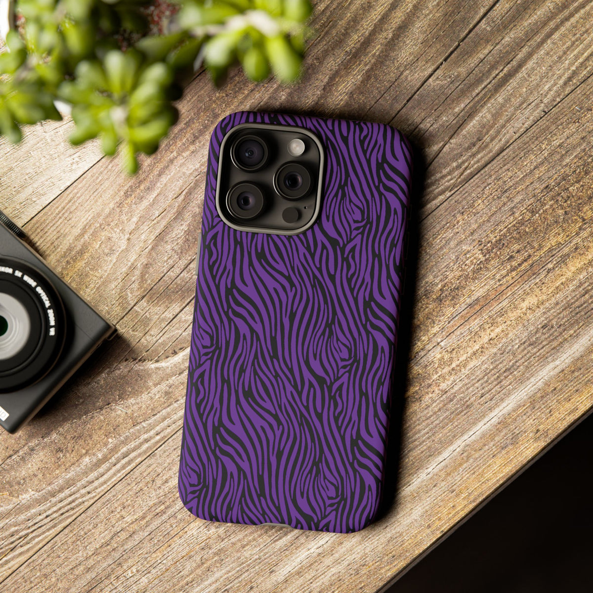 Purple Zebra Tough Phone Case for iPhone, Galaxy, or Google Pixel