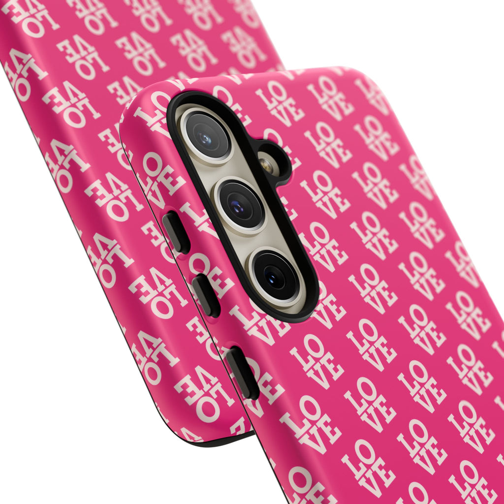 Vibrant Pink LOVE Tough Case iPhone, Galaxy, or Google Pixel