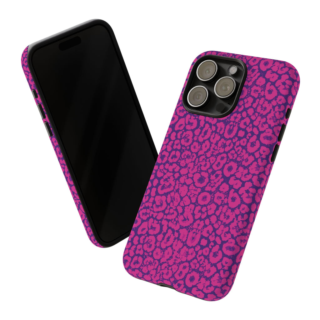 Pink Purple Leopard Tough Phone Case iPhone, Galaxy and Google Pixel