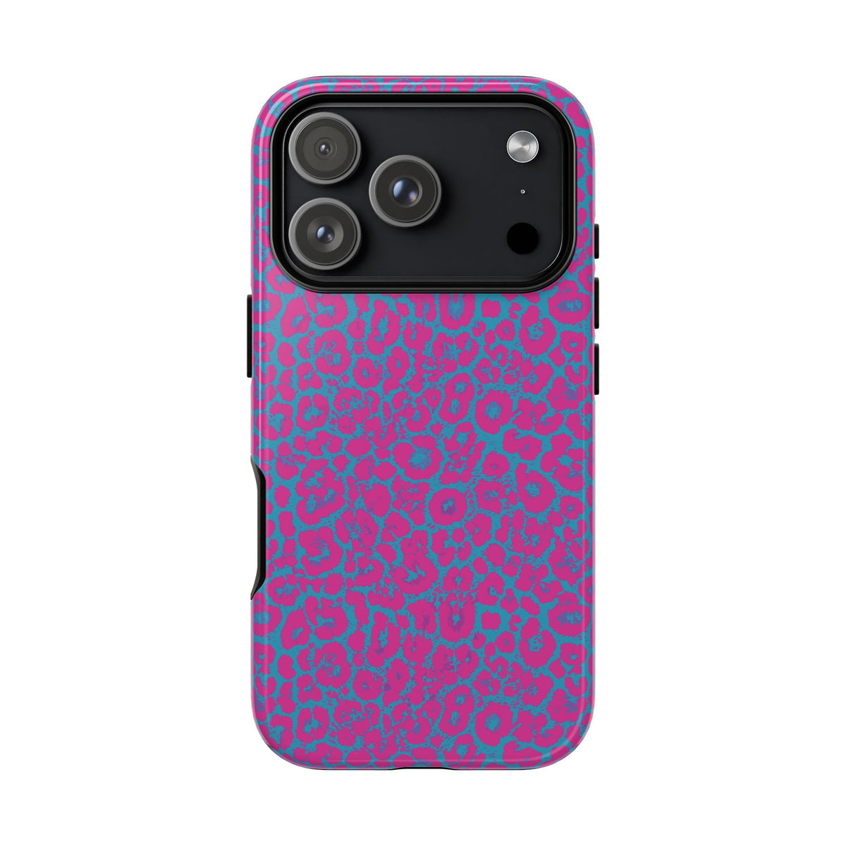 Pink Blue Leopard Tough Phone Case iPhone, Galaxy, or Google Pixel
