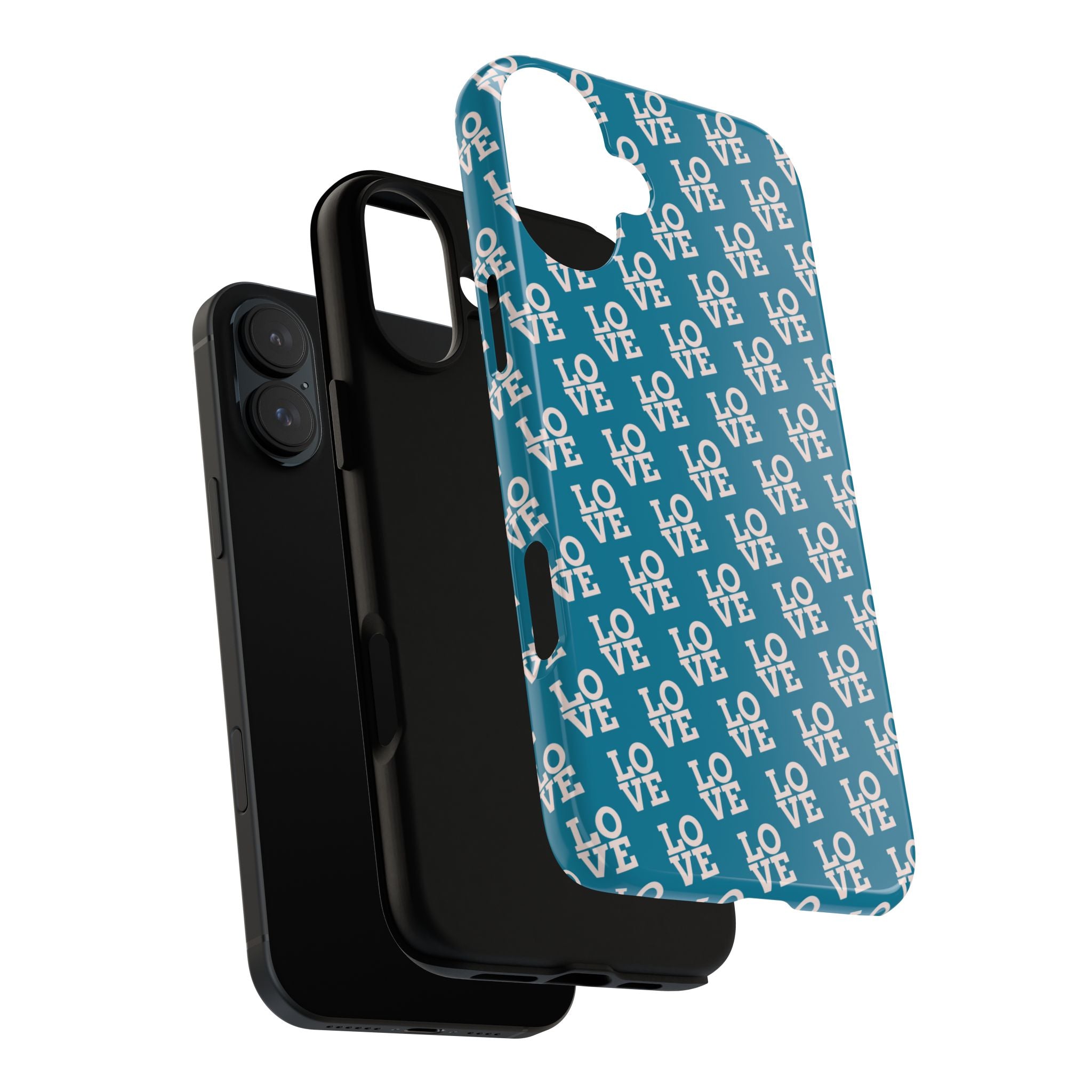 LOVE Teal Green Tough Phone Case iPhone, Galaxy, or Google Pixel