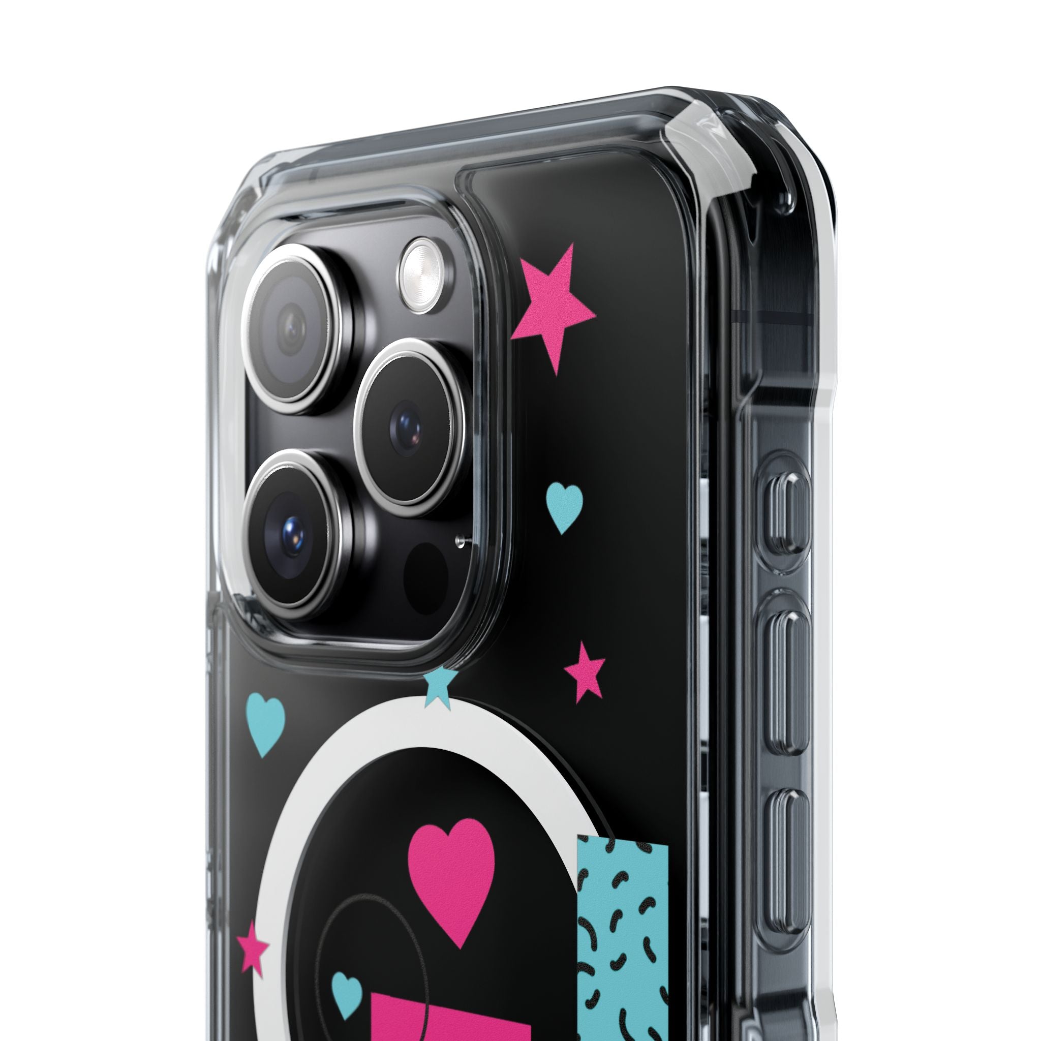 LOVE Retro Blocks Magnetic iPhone 14, 15, 16 Series Clear Impact Cases