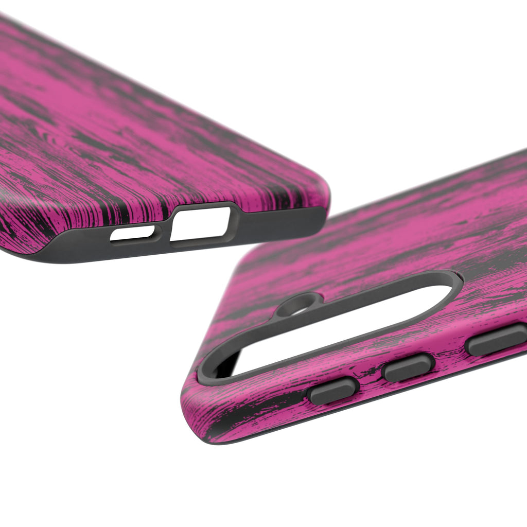 Hot Pink wood print Design Tough Phone Case for iPhone, Galaxy, or Google Pixel