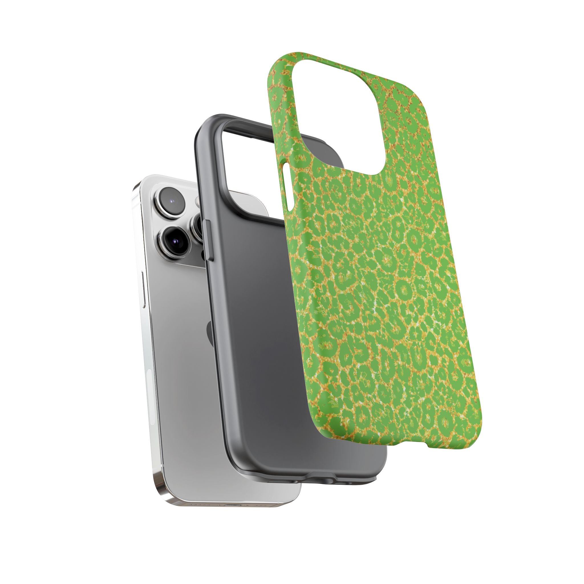 Neon Green Gold Leopard Tough Phone Case iPhone, Galaxy, or Google Pixel