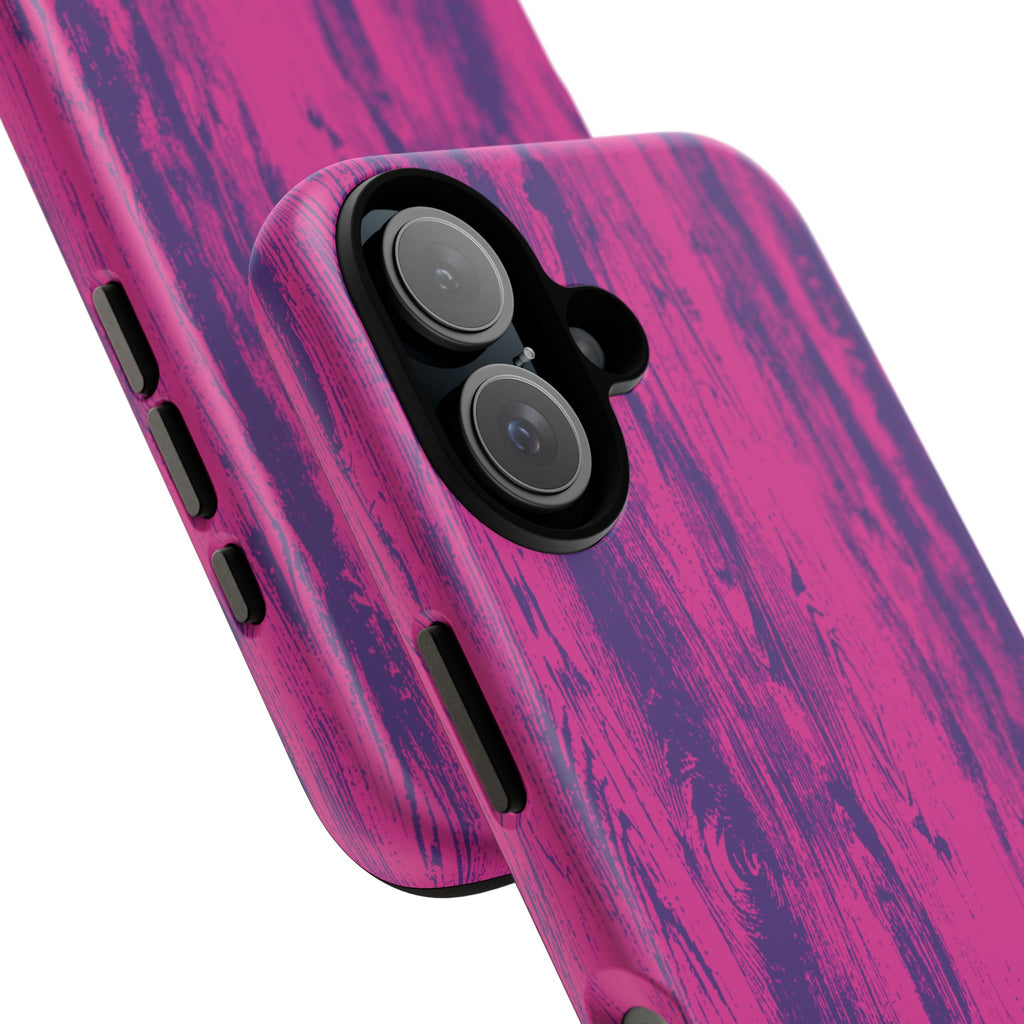 Pink Purple Wood Tough Phone Case iPhone, Galaxy, or Google Pixel