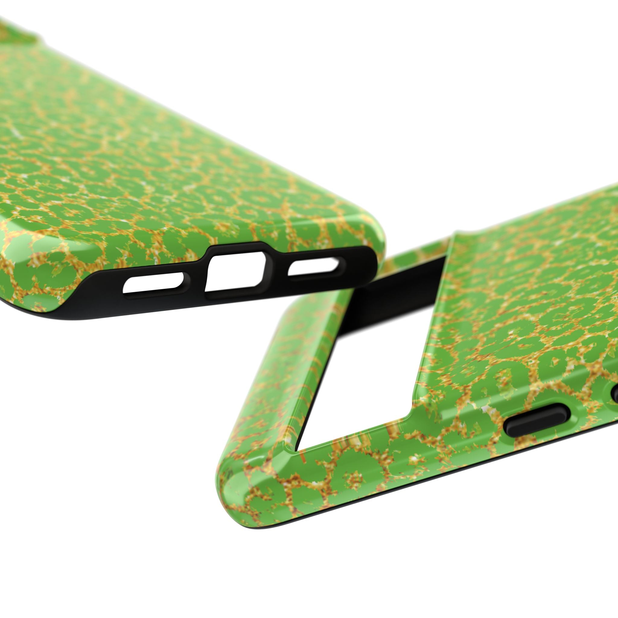 Neon Green Gold Leopard Tough Phone Case iPhone, Galaxy, or Google Pixel